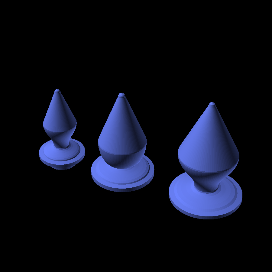 3D render of the Butt Plug Set printable design