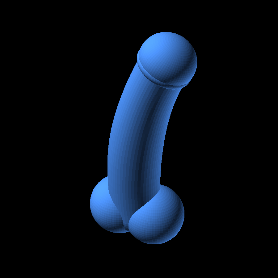 3D render of the The 3D Dildo printable design