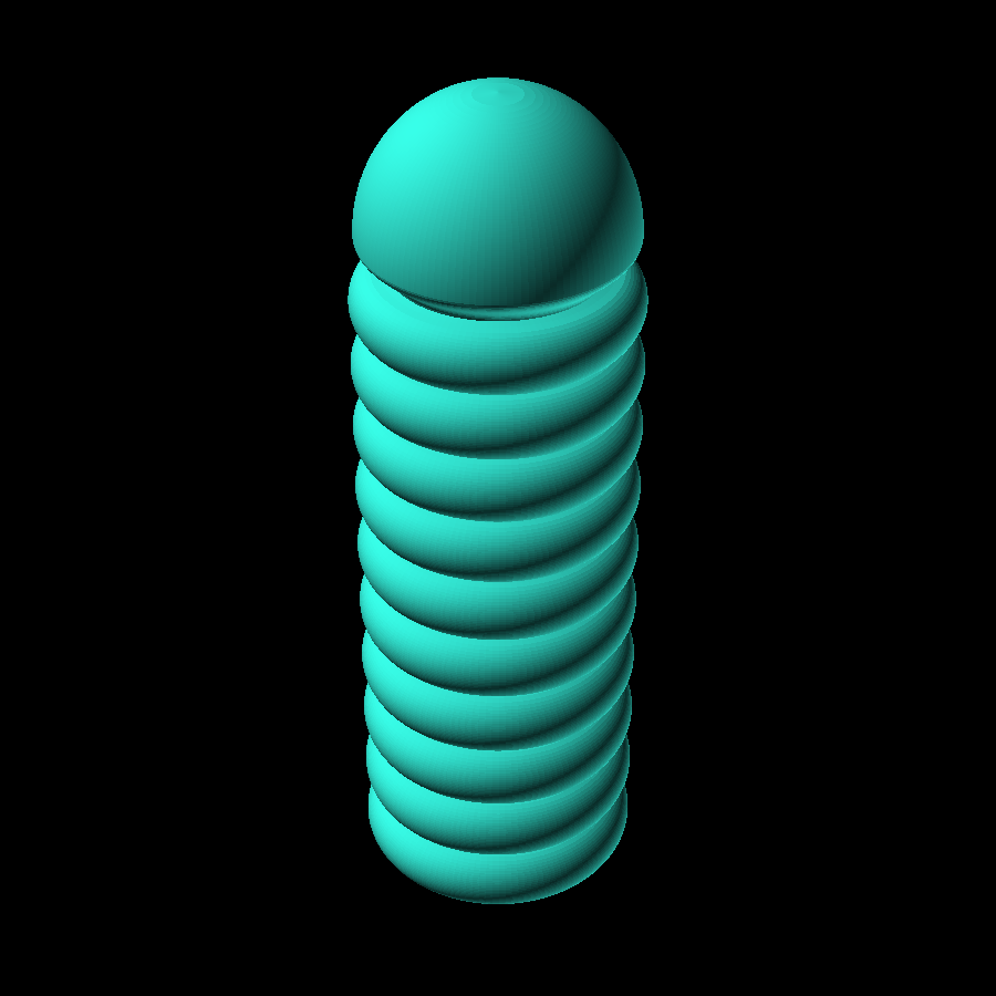 3D render of the Swirl Dildo printable design