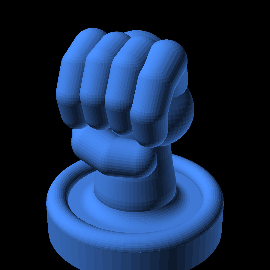 3D render of the The Fist printable design